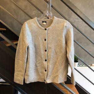 J crew Silver sparkle cardigan M
